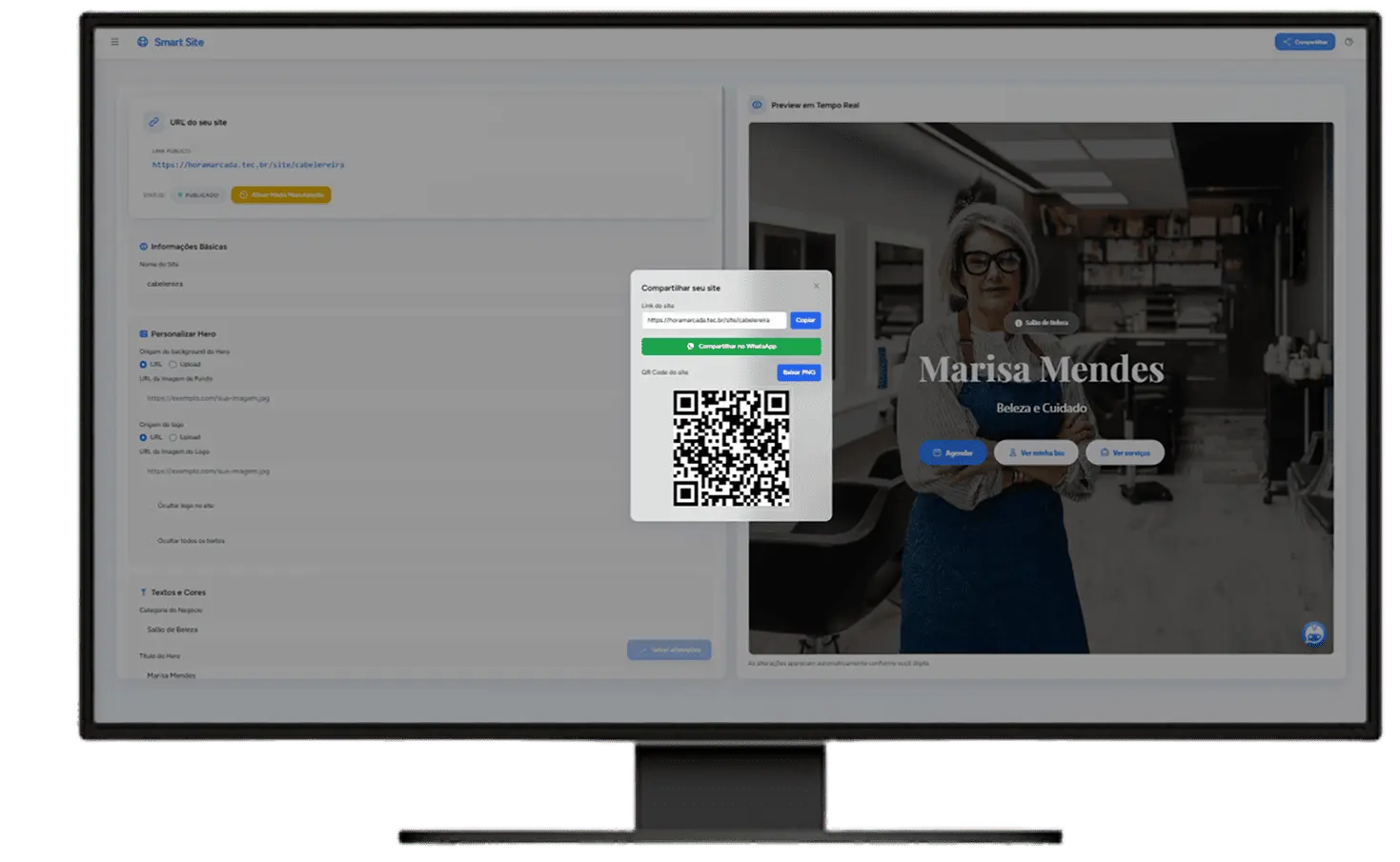 Etapa 1 - Copiar link ou QR Code